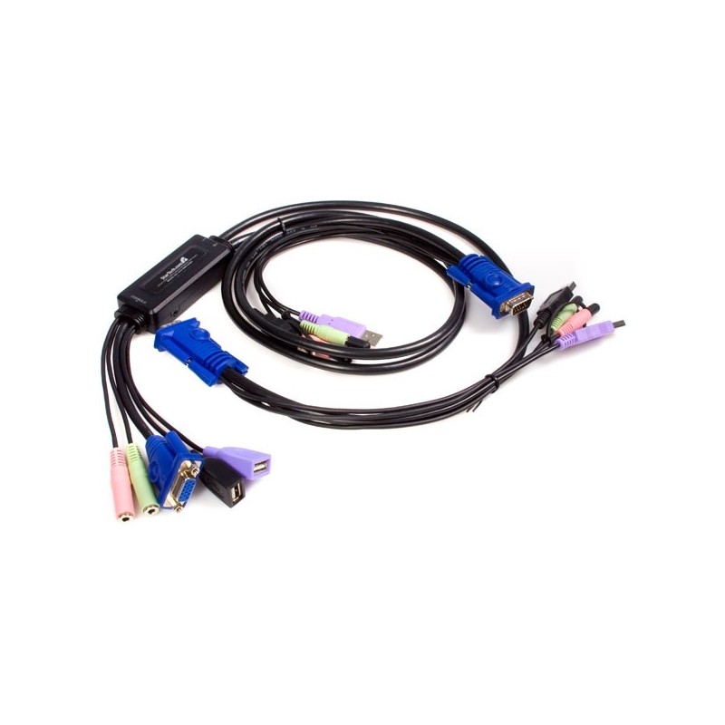 StarTech SWITCH CONMUTADOR KVM 2 PUERTOS DE CABLE VGA CON AUDIO USB