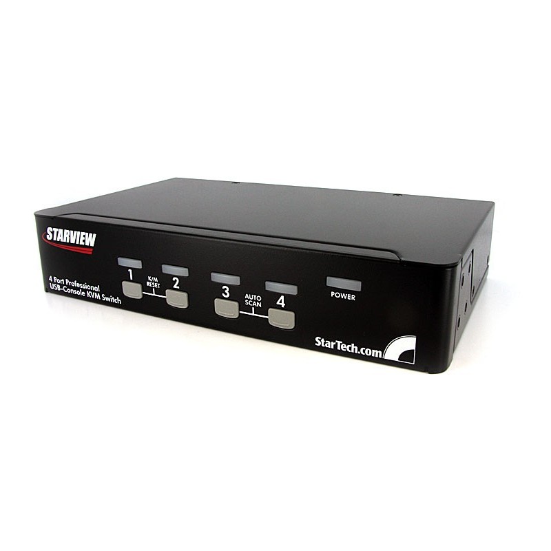 StarTech CONMUTADOR SWITCH KVM 4 PUERTOS VGA USB2.0 OSD 1U RACK ESTANT