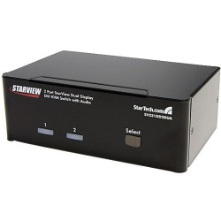 StarTech CONMUTADOR SWITCH KVM 2 PUERTOS DUALHEAD DVI AUDIO HUB USB