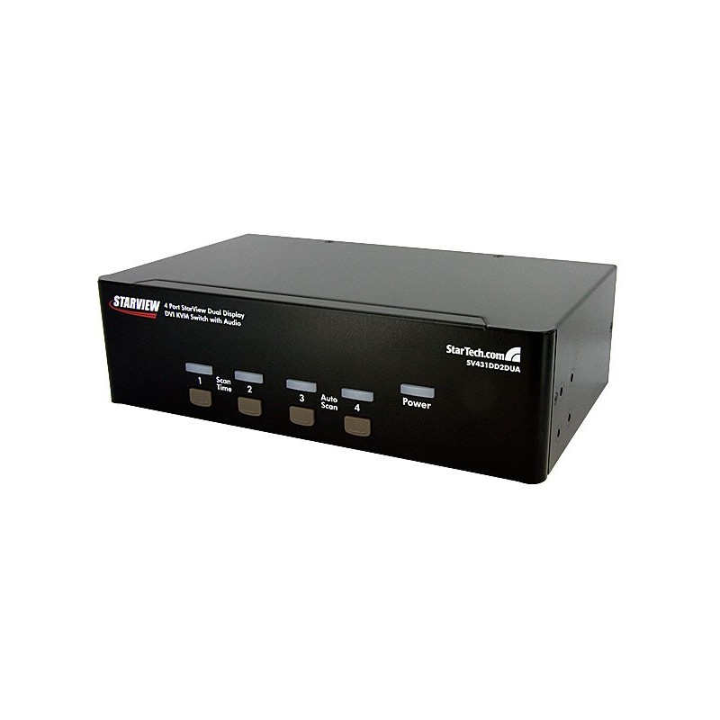 StarTech CONMUTADOR SWITCH KVM 4 PUERTOS DUALHEAD DVI AUDIO USB