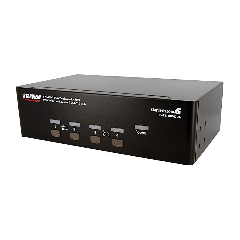 StarTech CONMUTADOR SWITCH KVM 4 PUERTOS DUALHEAD DVI VGA AUDIO USB