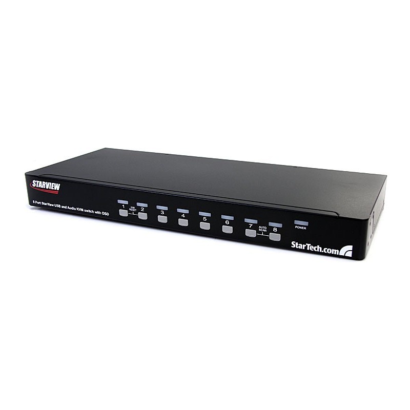 StarTech CONMUTADOR SWITCH KVM 8 PUERTOS VGA USB AUDIO 1U RACK ESTANTE