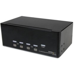 StarTech CONMUTADOR KVM USB DVI MONITOR TRIPLE 4 PUERTOS AUDIO HUB USB