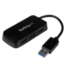 StarTech NEGRO 4 PUERTOS EXTERNAL USB 3 MINI HUB CON BUILT-IN CABLE