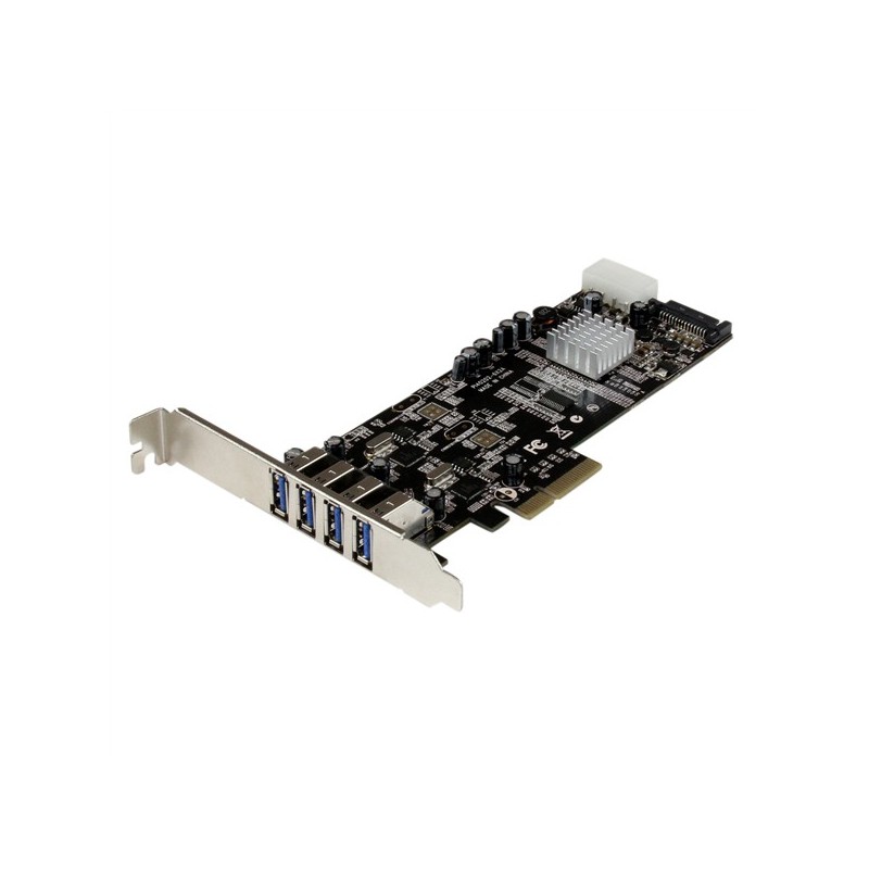 StarTech TARJETA PCI EXPRESS 4 PUERTOS USB 3.0 FUENTE SATA MOLEX UASP