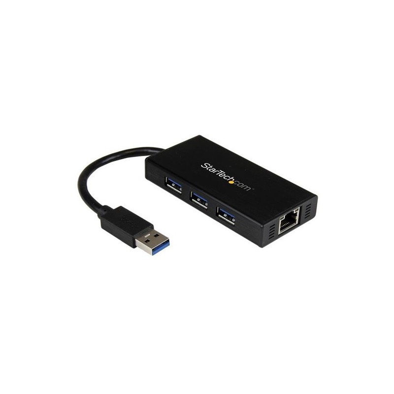 StarTech 3 PUERTOS USB 3.0 HUB CON GBE ADAPTADOR NIC - ALUMINIO CON CA