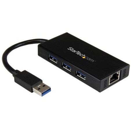 StarTech 3 PUERTOS USB 3.0 HUB CON GBE ADAPTADOR NIC - ALUMINIO CON CA