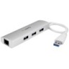 StarTech 3 PUERTOS USB HUB CON GIGABIT ADAPTADOR DE RED PLATA USB3 HUB