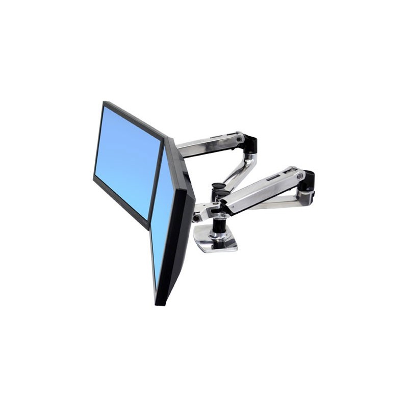 Ergotron LX SIDE BY SIDE DUAL ARM POLISHED ALUMINIUM