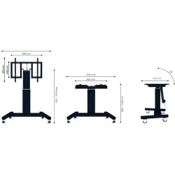 Newstar MOTORIZED MOBILE FLOOR 42-100" 200X200/800X600 150KG 90INCLINA