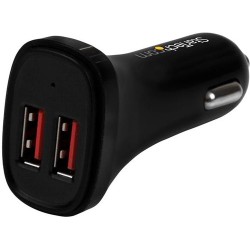 StarTech NEGRO DUAL USB CARGADOR DE COCHE CARGA DOS TABLETAS A LA VEZ