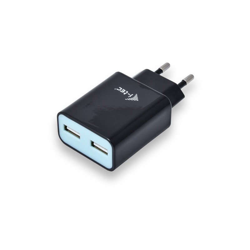 i-TEC USB CARGADOR DE CORRIENTE 2 PUERTOS 2.4A NEGRO EU