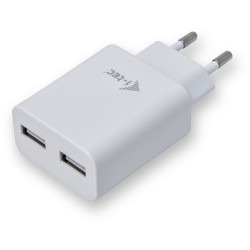 i-TEC USB CARGADOR DE CORRIENTE 2 PUERTOS 2.4A BLANCO