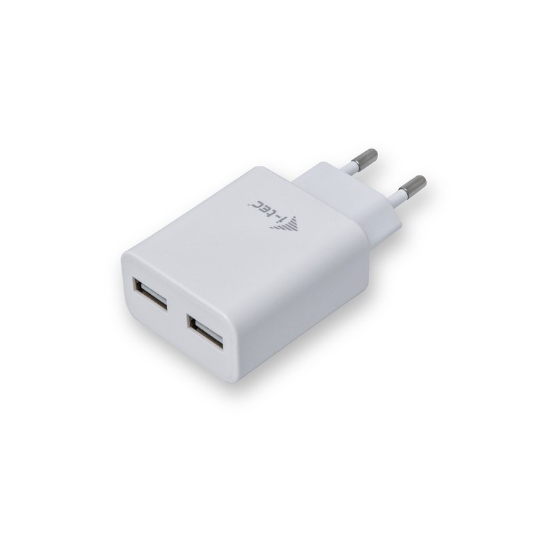 i-TEC USB CARGADOR DE CORRIENTE 2 PUERTOS 2.4A BLANCO