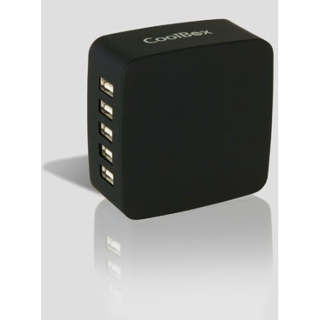 Coolbox CARGADOR USB RT-5 7.8A NEGRO 100-240V 5 PUERTOS