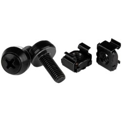 StarTech 100 UNIDADES DE TORNILLOS M6 TUERCAS DE ALOJAMIENTO 12MM NEGR