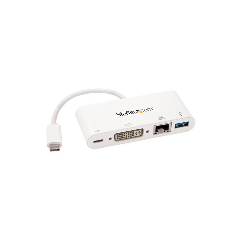 StarTech USB-C MULTIPORT ADAPTADOR CON SALIDA DE CORRIENTE DVI GBE USB