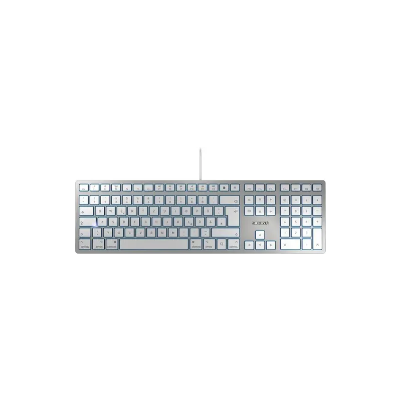 Cherry TECLADO KC 6000 SLIM PLATA CABLEADO FRANCES PARA MAC