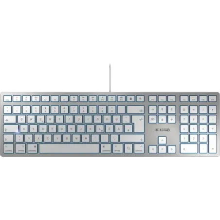 Cherry TECLADO KC 6000 SLIM PLATA CABLEADO FRANCES PARA MAC