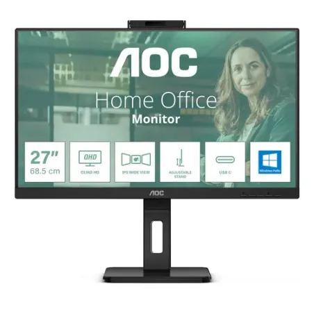 Aoc MONITOR 27" 2560X1440 75HZ IPS WEBCAM Q27P3QW HDMI DISPLAYPORT USB 3.2 MM HAS