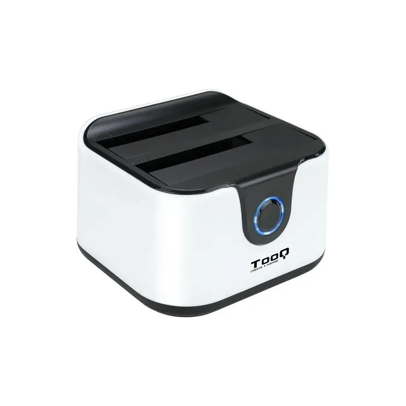 TooQ TQDS-802BW DOCK STATION DOBLE BAHIA DISCO DURO NEGRO/BLANCO