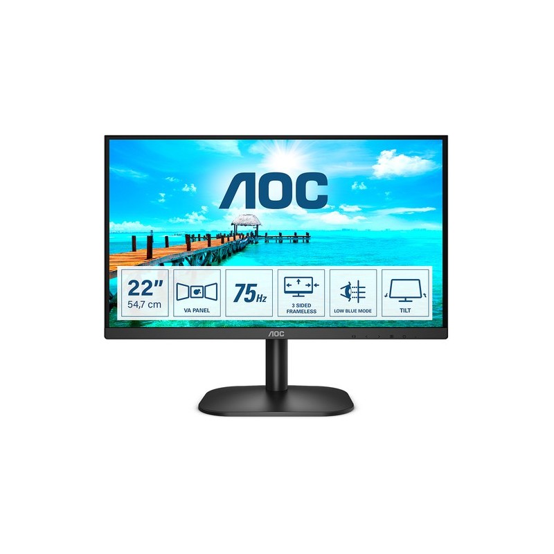 Aoc MONITOR 21.5" LCD 1920x1080 16:9 4MS 22B2H/EU 3000:1 VGA HDMI