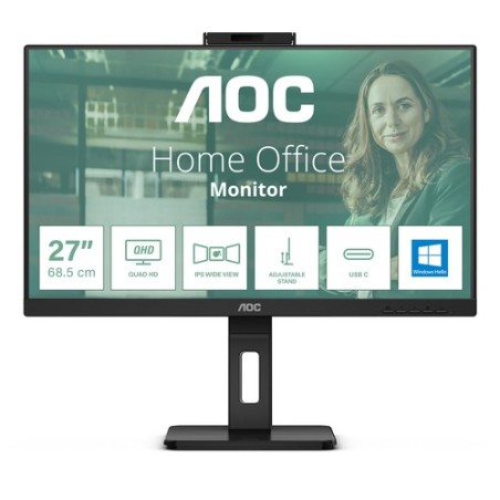 Aoc MONITOR 27" IPS 2560x1440 16:9 WEBCAM Q27P3CW DP HDMI USB-C USB-A 