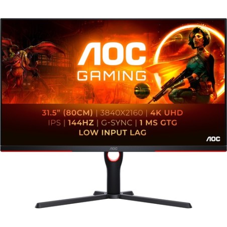 Aoc MONITOR 31.5" IPS 3840X2160 16:9 144HZ U32G3X/BK HDMI/DP HAS