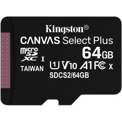 Kingston TARJETA DE MEMORIA 64GB MICROSDXC CANVAS SELECT 3P 3PC 100R A