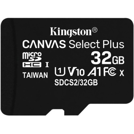 Kingston TARJETA DE MEMORIA 32GB MICROSDHC CANVAS SELECT 100R A1 CLASE