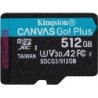 Kingston TARJETA DE MEMORIA 512GB MSDXC CANVAS GO PLUS 170R A2 U3 V30 