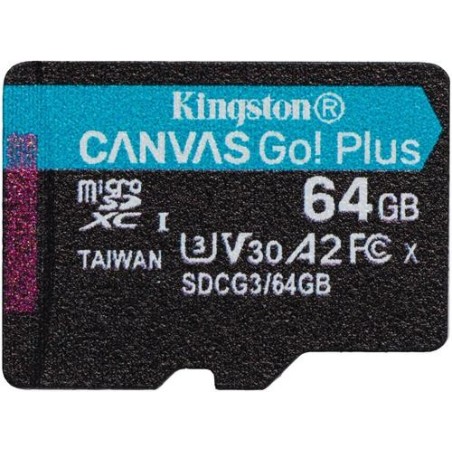 Kingston TARJETA DE MEMORIA 64GB MSDXC CANVAS GO PLUS 170R A2 U3 V30 S