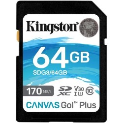 Kingston TARJETA DE MEMORIA 64GB SDXC CANVAS GO PLUS 170R C10 UHS-I U3