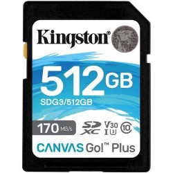 Kingston TARJETA DE MEMORIA 512GB SDXC CANVAS GO PLUS 170R C10 UHS-I U