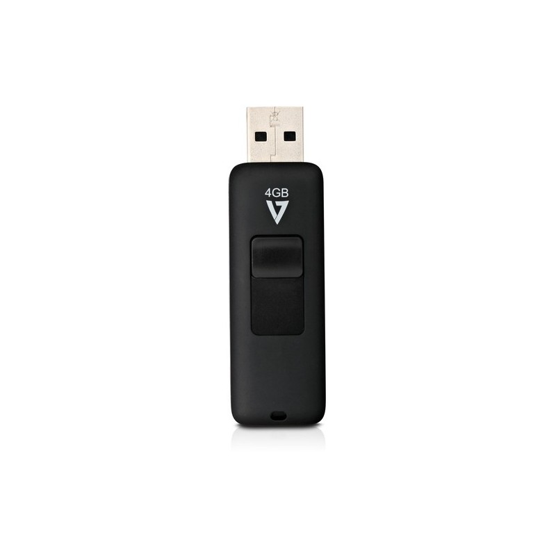 V7 4GB FLASH DRIVE USB 2.0 NEGRO CONECTOR RETRACTIL RTL