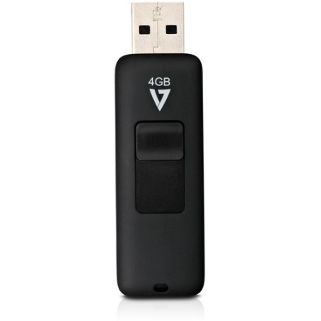 V7 4GB FLASH DRIVE USB 2.0 NEGRO CONECTOR RETRACTIL RTL