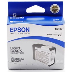 Epson CARTUCHO TINTA NEGRO CLARO T5807 PARA PRO 3800