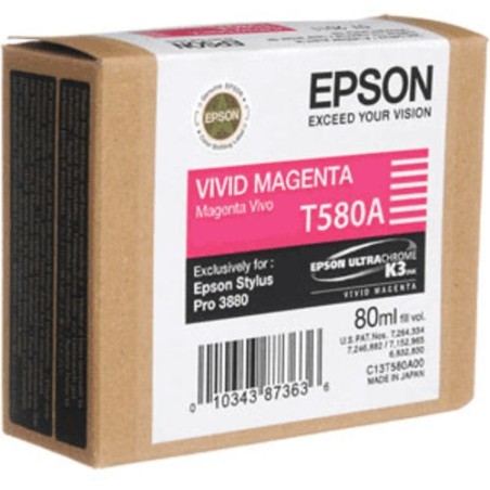 Epson CARTUCHO TINTA T580A VIVID MAGENTA 80 ML FRO STYLUS PRO 3880