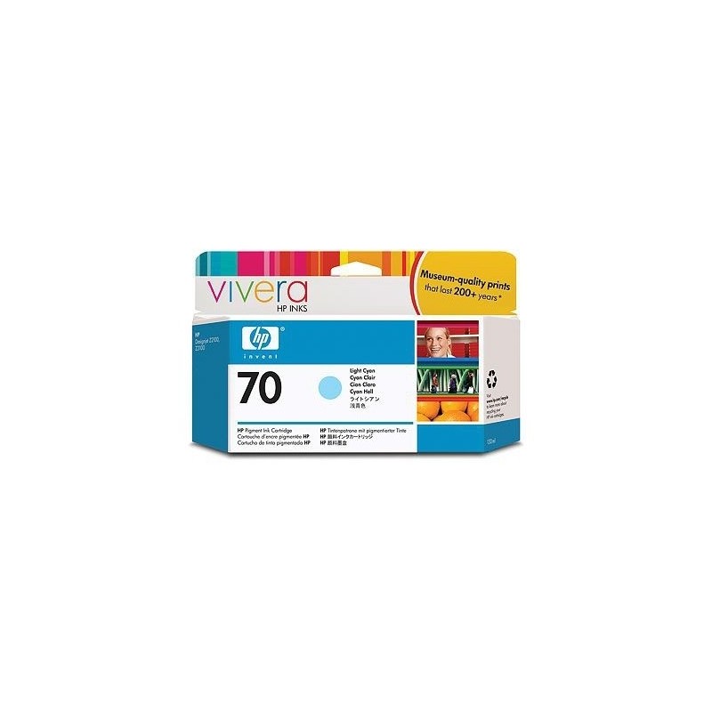 HP CARTUCHO TINTA 70 CIAN CLARO 130 ML PARA DESIGNJET Z2100 Z3100