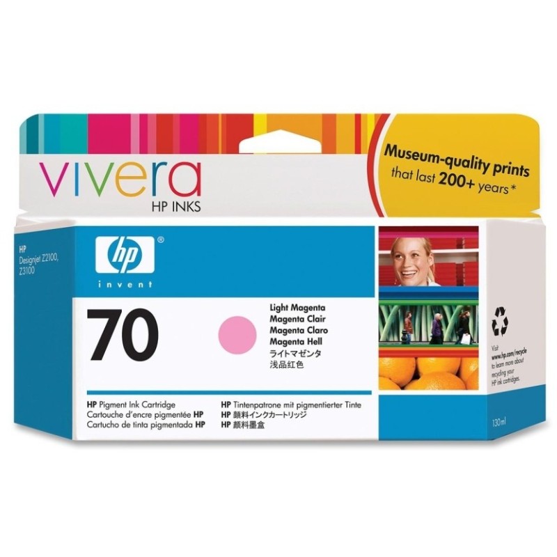 HP CARTUCHO TINTA 70 MAGENTA CLARO 130 ML PARA DESIGNJET Z2100 Z3100