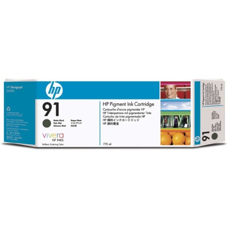 HP 91 NEGRO MATE CARTUCHO TINTA CON TINTA VIVERA (775 ML)