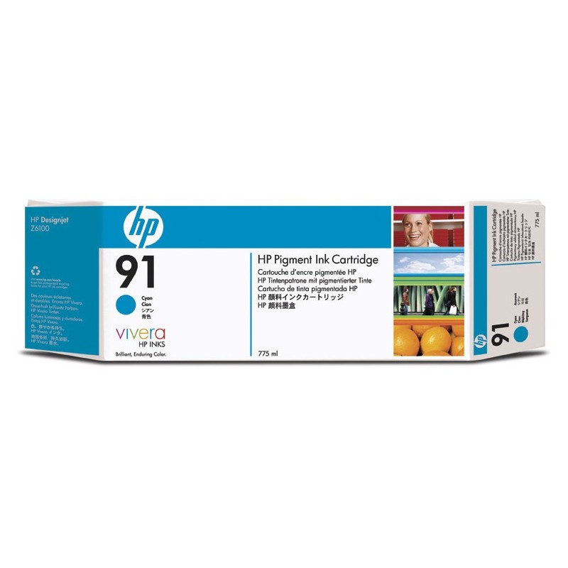 HP 91 CARTUCHO TINTA CIAN CON TINTA VIVERA (775 ML)