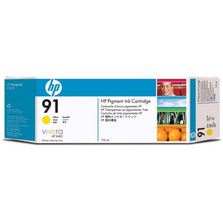 HP 91 CARTUCHO TINTA AMARILLO CON TINTA VIVERA (775 ML)