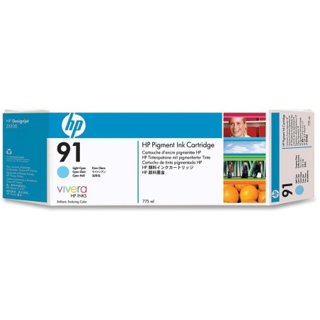 HP 91 LIGHT CARTUCHO TINTA CIAN CON TINTA VIVERA (775 ML)