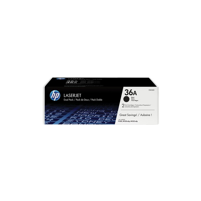 HP TONER CARTUCHO 36A NEGRO 2 UNIDADES