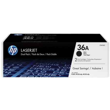 HP TONER CARTUCHO 36A NEGRO 2 UNIDADES