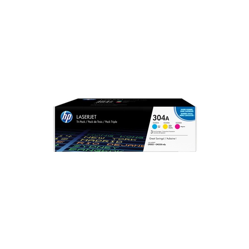 HP TONER CARTUCHO LASERJET 304A TRIPACK CYM CF372AM