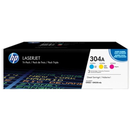 HP TONER CARTUCHO LASERJET 304A TRIPACK CYM CF372AM