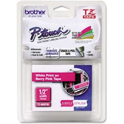 Brother TZE-MQP35 LAMINAT. TAPE 12MM 5M ROSA MATT/WEISS