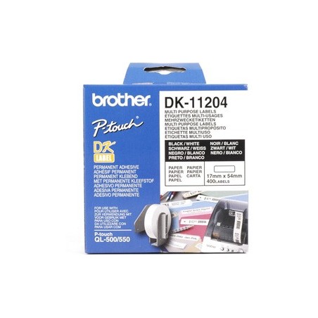 Brother ETIQUETAS PRECORTADAS MULTIPROPOSITO 400 UDS 17X54MM